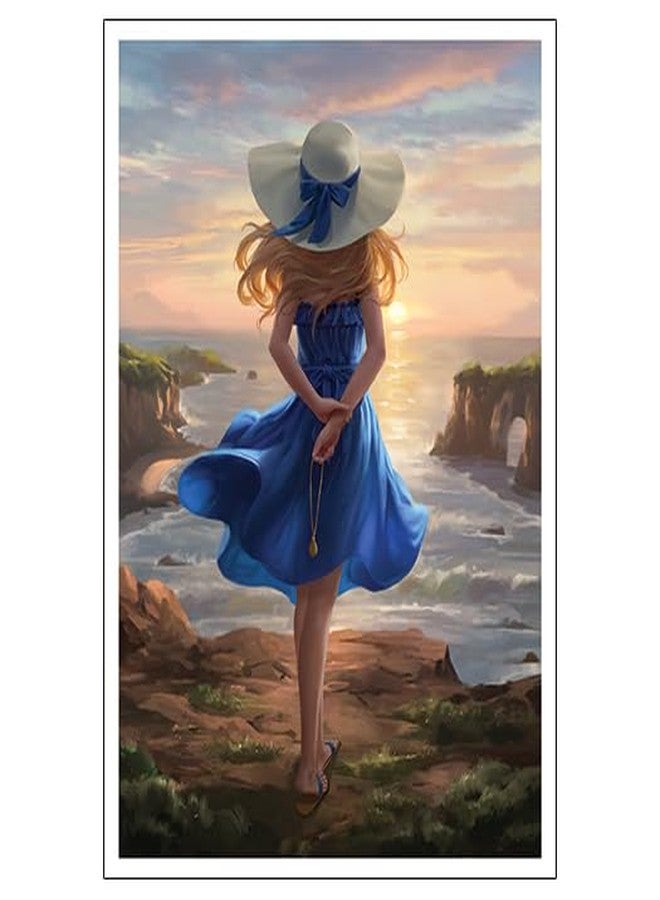 Fantasy North - Girl in The Blue Dress - 100 Smooth Matte TCG Trading Card Sleeves - Anime - Fits Magic MTG Commander Pokemon and Other Card Games - Playing Card Sleeves - Image 1